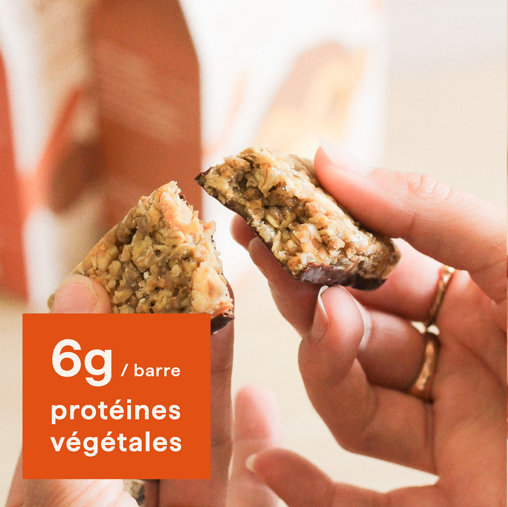 Barre de céréales à la cacahuète nümorning, riche en protéines végétales, 6g par barre
