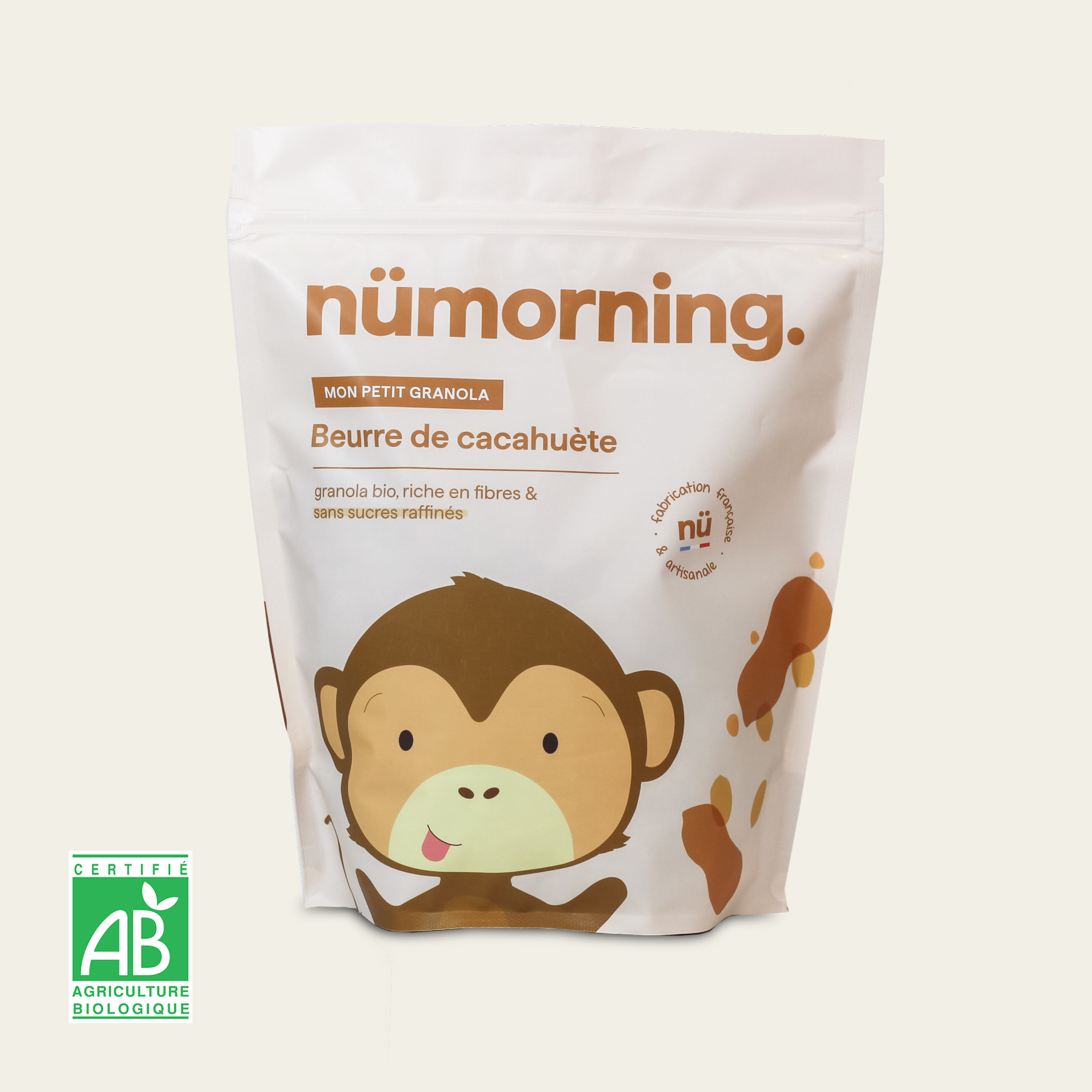 Paquet de céréales pour enfant bio et peu sucré Beurre de cacahuète, de la marque nümorning
