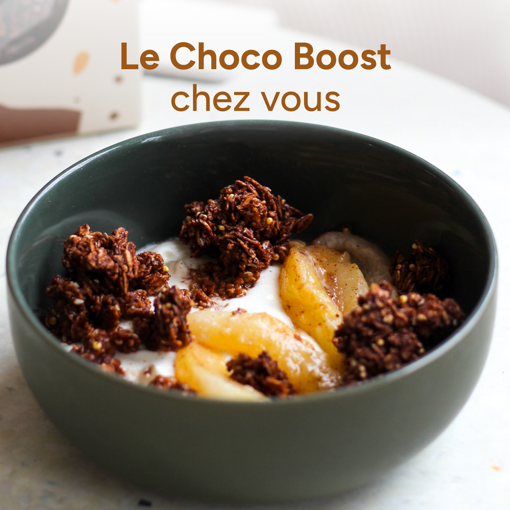 Bol de granola chocolat Choco Boost avec orange et yaourt
