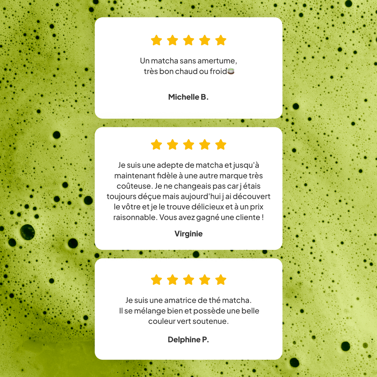 3 avis 5 étoiles sur le matcha cérémonie de nümorning