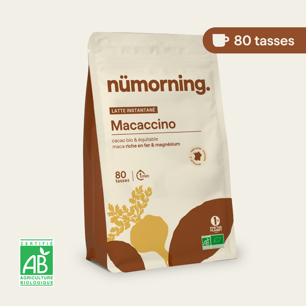 Sachet de macaccino en poudre nümorning, en format 80 tasses