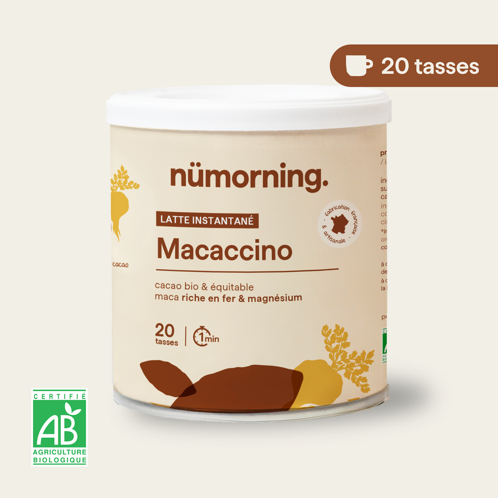 Pot de macaccino en poudre nümorning, en format 20 tasses