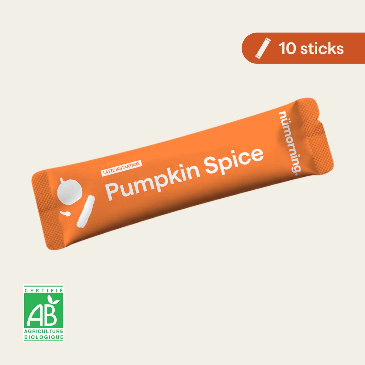 Pumpkin spice latte bio nümorning, en format stick individuel