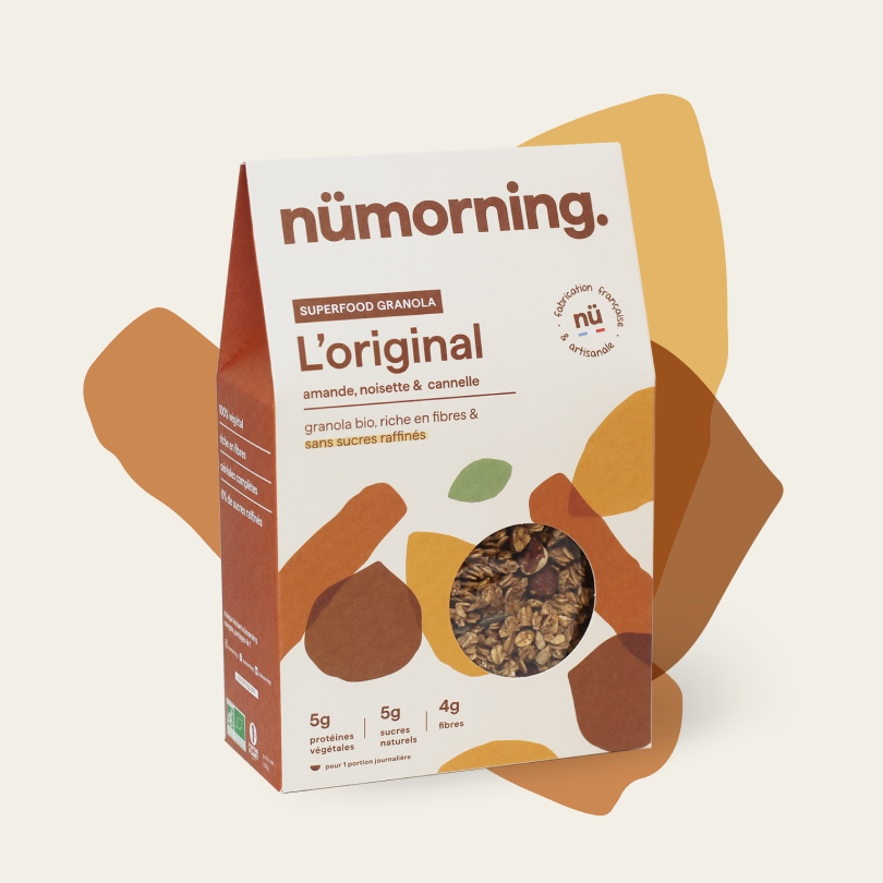 Paquet de 300g de granola bio L'original nümorning, à l'amande, aux noisettes et à la cannelle