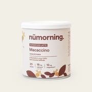 Boîte de chocolat en poudre bio et peu sucré Macaccino, de la marque nümorning
