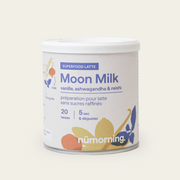 Boîte de Moon Milk en poudre bio et peu sucré de la marque nümorning