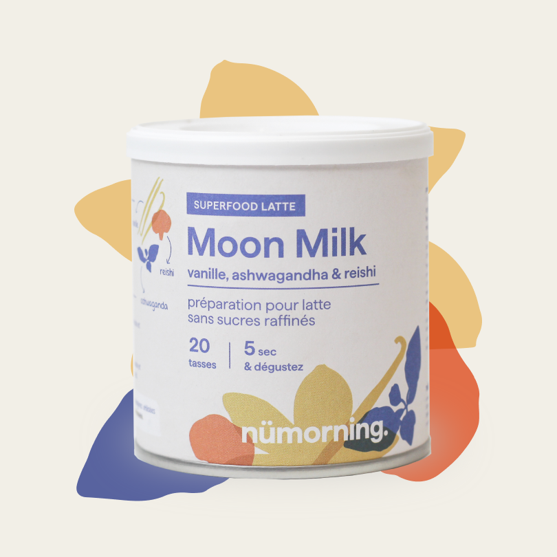 Pot de 125g de mélange pour moon milk bio de la marque nümorning